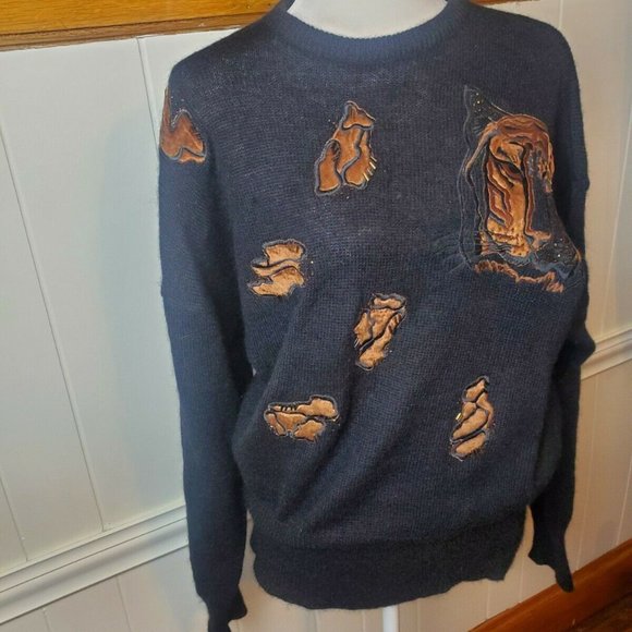 Vintage Escada Mohair Tiger Sweater Size 40 XL - Picture 2 of 9
